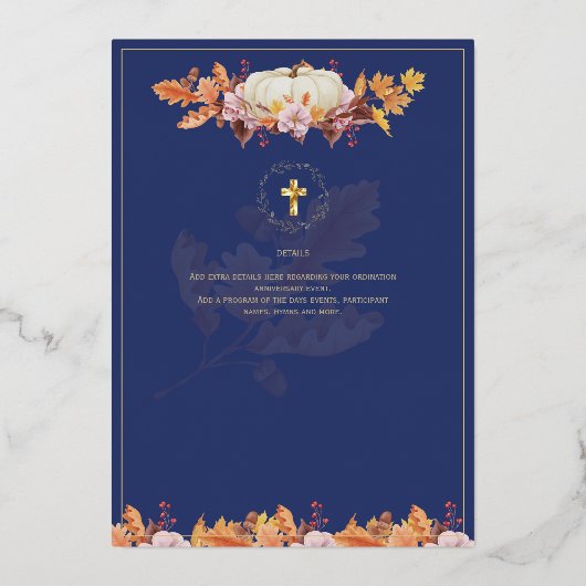 Katholieke Weddenschappen Naherfst Herfst Pumpkins Folie Uitnodiging (Achterkant)