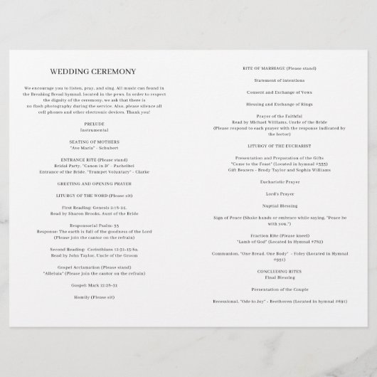 Katholieke Weddenschappen Programma Volledige Mass (Achterkant)