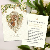 Katholieke Witte Bloemige Gouden Trouw Heilige Kaa Visitekaartje