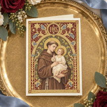Katholieke zegen van Sint-Antonius en het kindje J