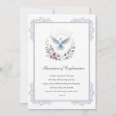 Katholieke Zilveren Bevestiging Dove Rozen Rozen Kaart (Achterkant)