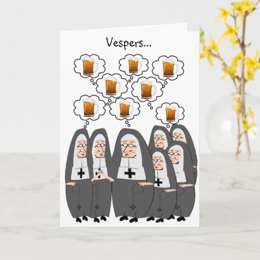 Katholieke Zuster Humor Kaart (Gele Bloem)