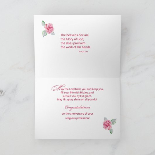 Katholieke Zuster Jubileum van het Godgewijde Leve Kaart (Binnen)