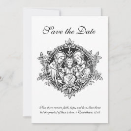 Katholieke Zwarte & Witte Heilige Familie Save The Date