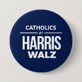 Katholieken voor Harris Walz Ronde Button 7,6 Cm (Voorkant)