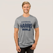 Katholieken voor Harris Walz Tri-Blend Shirt (Voorkant volledig)