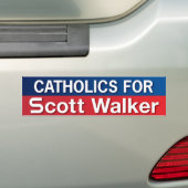 Katholieken voor Scott Walker Bumpersticker (Op auto)