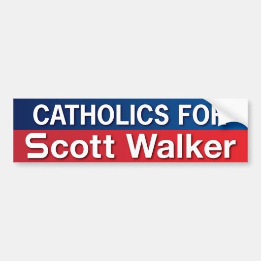 Katholieken voor Scott Walker Bumpersticker (Voorkant)