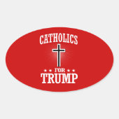 KATHOLIEKEN VOOR TRUMP OVALE STICKER (Voorkant)