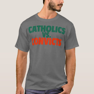 katholieken vs veroordeelden retro 1988 spel t-shirt