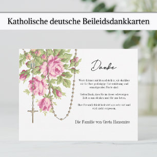 Katholische Rosen Rosenkranz Beileids- und Anteiln Bedankkaart