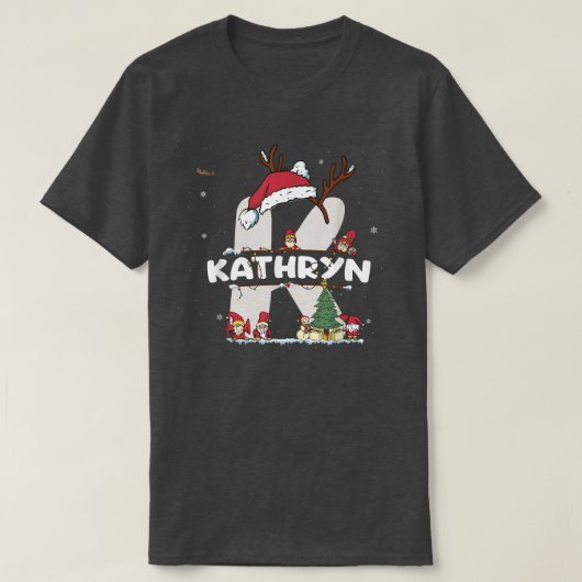 Kathryn Kerstmis met Kathryn-naam voor grappige fe T-shirt (Design voorkant)