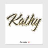 Kathy black gold Lettering Aufkleber Sticker (Vel)