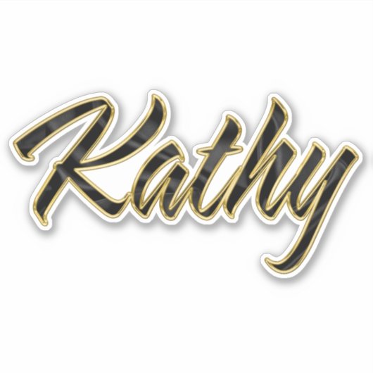 Kathy black gold Lettering Aufkleber Sticker (Voorkant)
