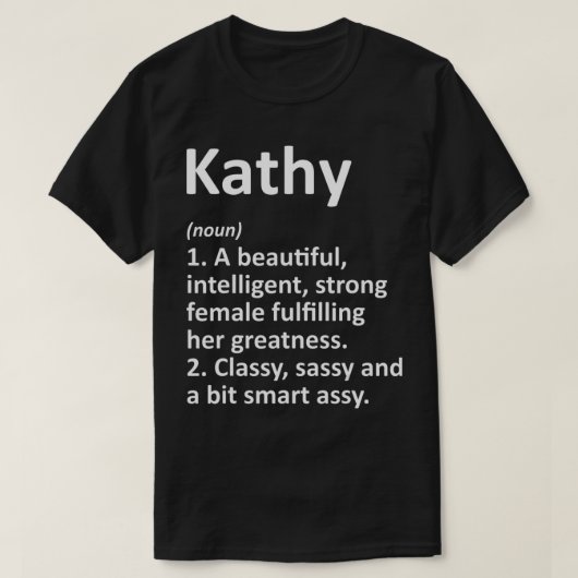 KATHY Definition Persoonlijke naam Funny Kerstmis T-shirt (Design voorkant)