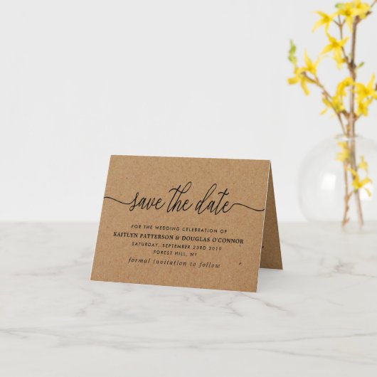 Kathy Dixon Rustic Kraft Eenvoudig Script STD Kaart (Gele Bloem)