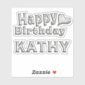 Kathy Happy Birthday silver Aufkleber Sticker (Vel)