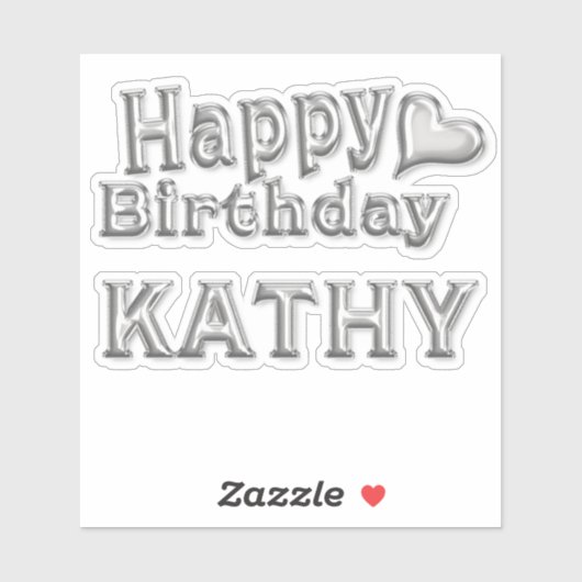 Kathy Happy Birthday silver Aufkleber Sticker (Vel)