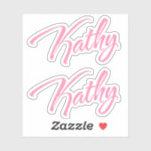 Kathy Naam in Roze x2 Sticker (Vel)