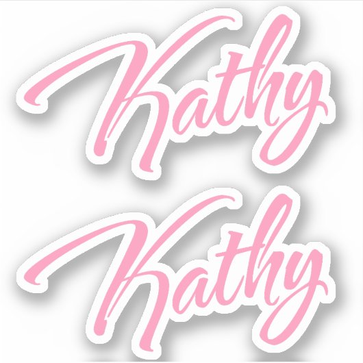Kathy Naam in Roze x2 Sticker (Voorkant)