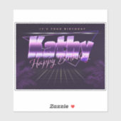 Kathy Name Vorname lila retro Sticker Geburtstag (Vel)