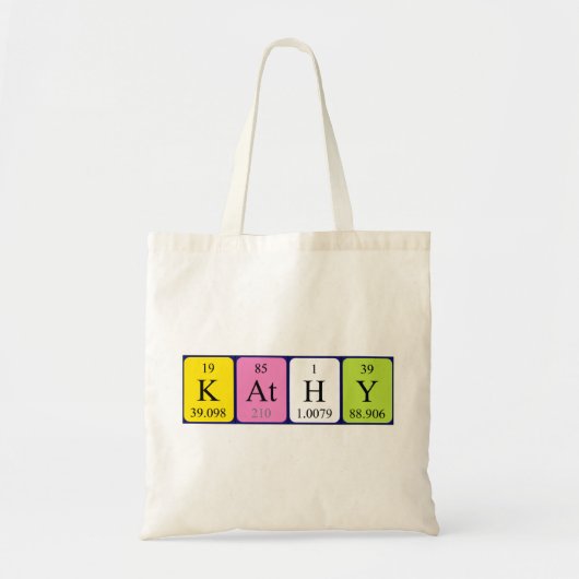 Kathy Periodieke Naam canvas tas (Voorkant)