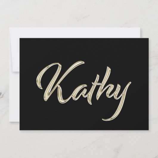 Kathy white gold Handwriting Karte Kaart (Voorkant)