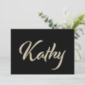 Kathy white gold Handwriting Karte Kaart (Staand voorkant)