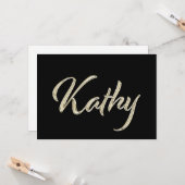 Kathy white gold Handwriting Karte Kaart (Voorkant / Achterkant in situ)