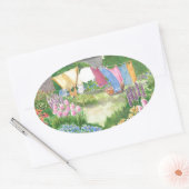 Kathy's was op Monhegan. Ovale Sticker (Envelop)