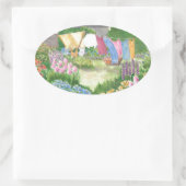 Kathy's was op Monhegan. Ovale Sticker (Tas)