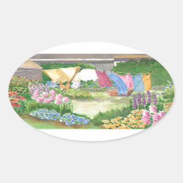 Kathy's was op Monhegan. Ovale Sticker