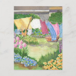 Kathy's wasgoed op Monhegan Island Maine Briefkaar Briefkaart