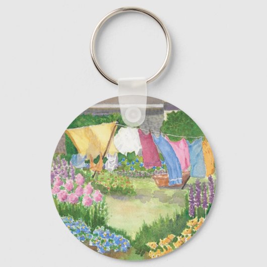 Kathy's wasgoed op Monhegan Island Maine Sleutelha Sleutelhanger (Voorkant)