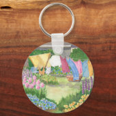 Kathy's wasgoed op Monhegan Island Maine Sleutelha Sleutelhanger (Voorkant)