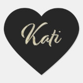 Kati white gold Handwriting Aufkleber Herz Hart Sticker (Voorkant)