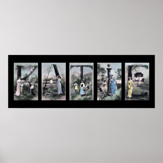 KATIE  Alphabet Letter Name Art Poster (Voorkant)