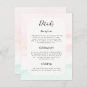 Katie - Aquarel Pastel Wedding Details Informatiekaartje (Voorkant / Achterkant)