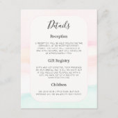 Katie - Aquarel Pastel Wedding Details Informatiekaartje (Voorkant)
