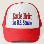 Katie Britt voor Senaat met rode blauwe tekst Trucker Pet (Voorkant)