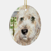 Katie de zachte beklede Wheaton Terrier Keramisch Ornament (Rechts)