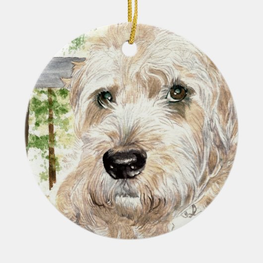 Katie de zachte beklede Wheaton Terrier Keramisch Ornament (Voorkant)