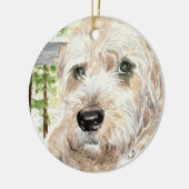 Katie de zachte beklede Wheaton Terrier Keramisch Ornament (Links)