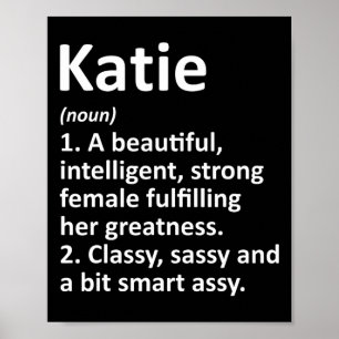 Katie Definitie Gepersonaliseerde Naam Grappig Ker Poster