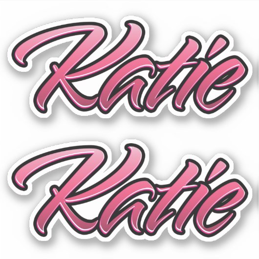 Katie faded pink Aufkleber Sticker Stickerset (Voorkant)