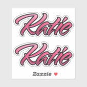 Katie faded pink Aufkleber Sticker Stickerset (Vel)
