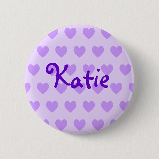 Katie in het Paars Ronde Button 5,7 Cm (Voorkant)