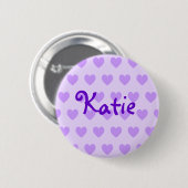 Katie in het Paars Ronde Button 5,7 Cm (Voorkant /achterkant)