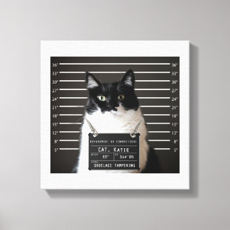 Katie is...BESCHULDIGDE Mok neergeschoten op doek Canvas Afdruk