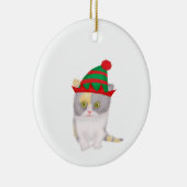 Katie kitten gepersonaliseerde kerstboomversiering keramisch ornament (Rechts)